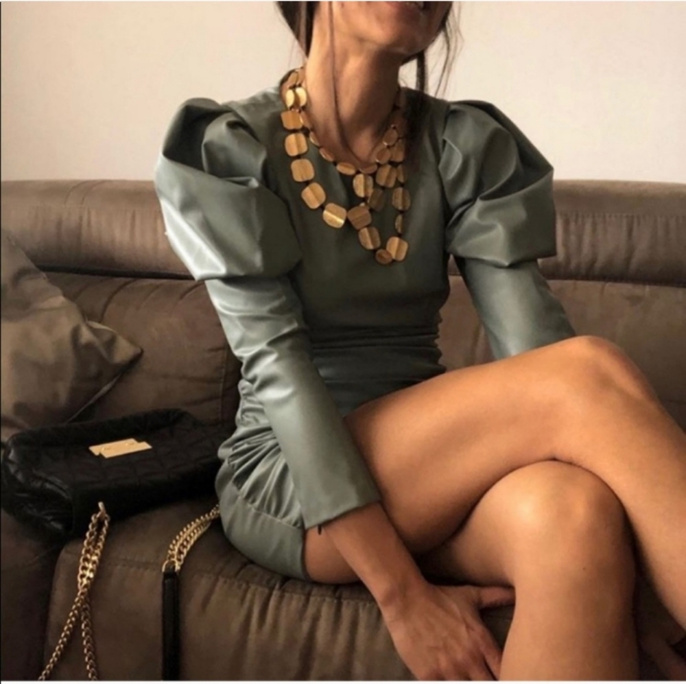 Zara faux leather dress